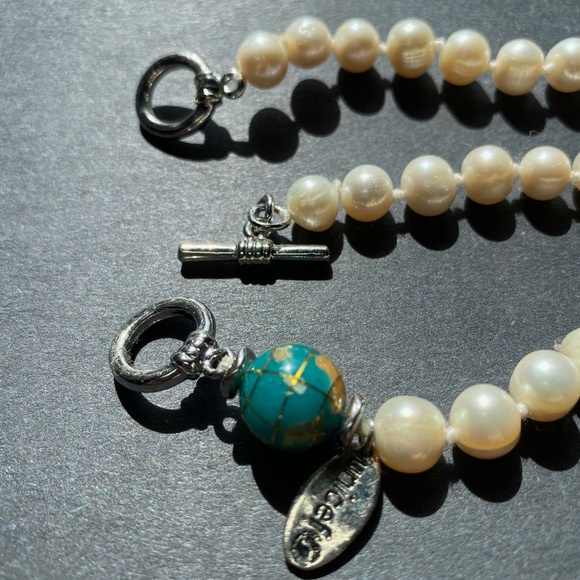 Set of 3 Baroque Pearl Bracelets with Cloisonne Globe Bead - Picture 4 of 7